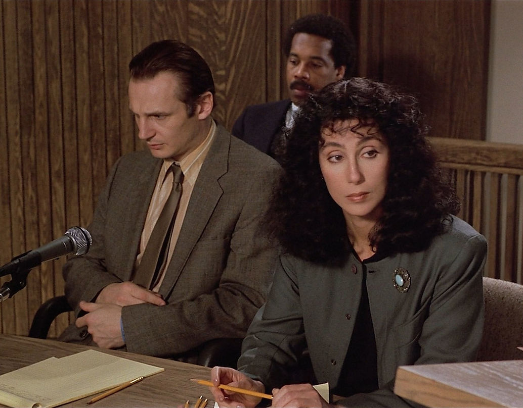 Liam Neeson and Cher in 1987's "Suspect."